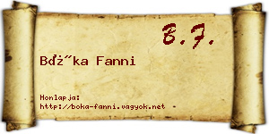 Bóka Fanni névjegykártya