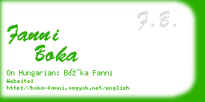 fanni boka business card